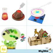 [4 Science Kit] Volcano & Lava_Doggy Bank_Centrifugal Chromatography_Life Cycle