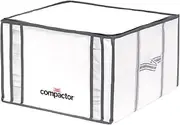 Compactor Vacuum Bags + Semi-Rigid Box, Space Saving Storage, Seal Bags Compression for Comforters and Blankets, Sealer Clothes Storage, Size M, 125L | White