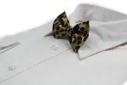 Boys Kids Quality Gold Leopard Print Patterned Bow Tie Wedding Pageboy Bowtie