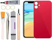 Yuntunele Back Covers Glass Replacement for iPhone 11 All Carriers with Professional Tool Set (Red)