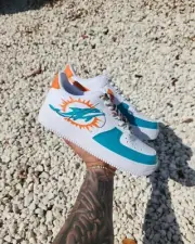 Nike Air Force 1 Miami dolphins Custom Men / Women / Boys / Girls