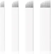 Microblading Sloped Needles White, 51 Pieces White Microblading Blades Needles, Eyebrow Microblade Sloped Needles,Eyebrow Microblade Needles for Makeup