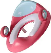 ERINGOGO Potty Training Seat Handles Ergonomic Design for Independent Toilet Use Fits Toilets Cartoon Style for Toddlers Coral Monster Pu Material