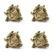 4x Nature Island Crazy Hay Ball Rabbit/Guinea Pig Small Pet Chew/Play Toy NTRL