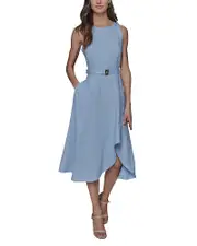 Karl Lagerfeld Paris High/Low Belted Dress