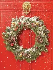 Red Door Wreath Embellished Notecards