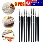 9X Extra Fine Tip Detail Paint Brushes for Miniatures Model Maker Painting Set