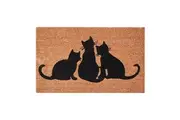 Solemate Latex Backed Coir Cats Design 45x75cm Slim Outdoor Stylish Doormat
