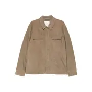 [Calvin Klein] Calvin Klein Flap-pocket Suede Jacket XL BROWN