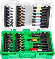 39 Pcs Impact Driver Bit Set with Storage Case The Present for Steel Screwdriver Bit Set in a Stylish Case for Repair Installation Removal...(39pcs,Mixed color)