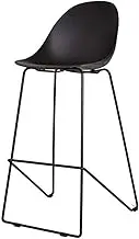 Kejing World Chair High Footstool PP Seat Living Room Counter Chair Restaurant Casual Anti-Slip Reinforced Table and Chair Practical, Blue, Green, Pink, Brown, Red, White (Color : Black)