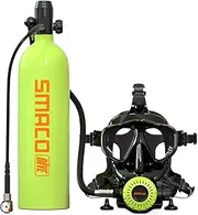 SMACO Mini Scuba Tank with Full Face Diving Mask,2L Portable Mini Diving Tank Reusable Pony Bottle with 25-30 Minutes Diving Cylinder for Underwater Exploration S700PLUS