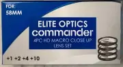Commander Optics PRO HD 58mm 4PC Macro Close Up Lens Set +1 +2 +4 +10, FREE SHIP