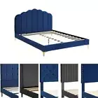 Levede Bed Frame Double Queen Velvet Mattress Base Platform Wood Headboard