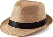 [LADYBRO] 100% Wool Fedora Hat Mens Fedora Hats for Men Trilby Hat Straw Sun Hat Panama Hat