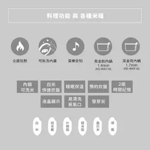 【ZOJIRUSHI 象印】象印*6人份*黑金剛微電腦電子鍋(NS-WAF10)