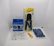 RJ45 Crimping Tool Kit Ethernet Crimp Tool Set, RJ-11, 6P/RJ-12, 8P/RJ-45 Crimp,