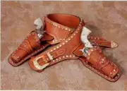 Western Leather Holster Cartridge Gun Belt Hand Made Cowboy Revolver Pistol .44