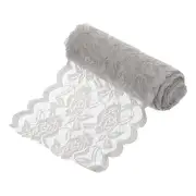 6 Inch Wide 11 Yard Lace Ribbon Floral Pattern Light Gray Lace Trim Ribbon