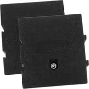 Set of 2 Home Threshold Ramps Entry Ramp for Vehicles Sweeping Robot Black Weather Resistant