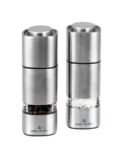 Salt and Pepper Mill Grinder Shaker Set Stainless Steel Square - 13cm