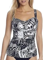 [Profile] by Gottex Women's Standard Marbella D Cup Tankini, Black/White, 32D, Black/White, 10D