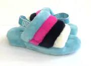 UGG FLUFF YEAH SLIDE CLEAR WATER MULTI SLIP ON SANDAL US 8 / EU 39 / UK 6