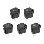 Boat Rocker Switch Round Toggle Switch 2pins ON/OFF AC 250V/3A 125V/6A 5pcs