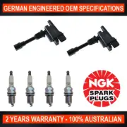 4x NGK Spark Plugs & 2x Swan Ignition Coils for Mazda MX-5 SP SE 2000-2005 (for: Mazda)