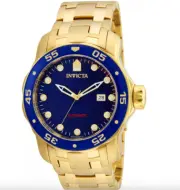 Invicta 23633 Pro Diver Men's Watch Gold/Blue Brand New With Tags