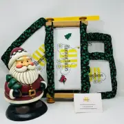 Christmas Holly on Black Grime Guards - Q-Snap Frame-Cross Stitch/Needlecraft