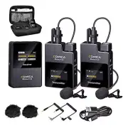 COMICA BoomX-D2 Wireless Lavalier Microphone 2.4G Dual Lapel Mic with 2