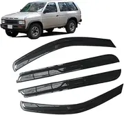 Auto Side Window Deflectors Visors Black Rain Guard Door Visor Vent Shades Dark Smoke Ventvisor Compatible with Nissan Pathfinder 1987-2012(Compatible with 1990-1995 Year)