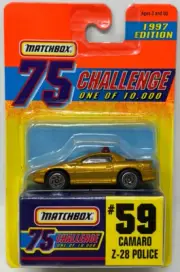 Matchbox 1996 - Chevrolet Camaro Z-28 Police Car #59 - 75 Challenge New Gold