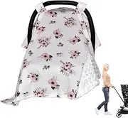 Stroller Cover for Sun - Crib Sunshade | Multi-use Carseat Canopy Sun Protector Breathable Car Seat Sunshade for Babies for Automobile