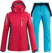 [USDBE] Thick Warm Ski Suit for Men and Women Ski Suit and Snowboard Jacket Pants