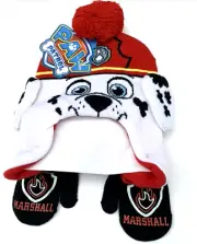 Nickelodeon Boys Winter Hat & Mittens Set Paw Patrol Chase Marshall Beanie 2-4
