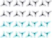 32pcs 31mm 3-Blade Props with 1.0 mm Shaft Micro Whoop Drone Propellers for Tiny Whoop FPV Racing Whoop Like iFlight A65 Quadcopter(Grey and Transparent Blue)