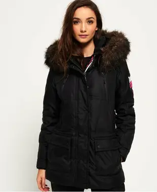 跩狗嚴選 防水 羽絨衣 極度乾燥 Superdry Canadian 女款 n3b 零下防寒保暖 科技布料 羽絨 大衣 雪衣 滑雪 派克 長版 外套 風衣 全黑 黑桃紅