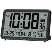 WallarGe Auto Set Digital Wall Clock Temperature Humidity Date 8 Time Zones