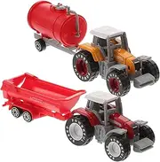 QUMIIRITY 2pcs Farm Cart Toy Toys Truck Toy Tractor Toy Engineering Truck Toy Toy Car Kit Car Truck Model Truck Kit Cognitive Toy Tractor Model Plastic