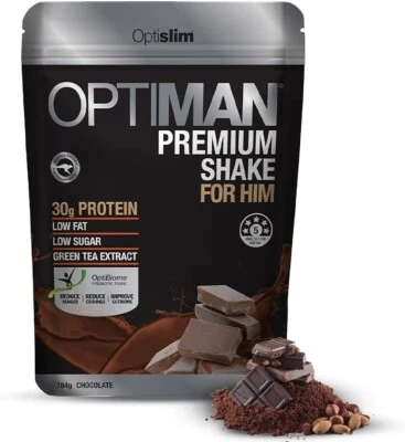Optiman Premium Shake For Him -with 30g Protein Powder - Meal Replacement Shakes