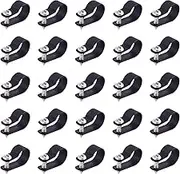 Swpeet 60 Pack Black 5/8 Inch Nylon Plastic R-Type Cable Clips Clamp Kit, Nylon Screw Mounting Cord Fastener Clips with 60 Pack Screws for Wire Management