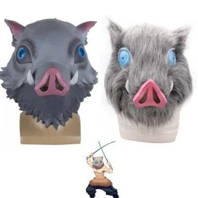 Anime Demon Slayer Hashibira Inosuke Helmet Cosplay Props Pig Head Mask Headgear