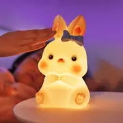 LED Decor Cute Rabbit Nightlight Silicone Light for Toddler Bedroom and Kid Room