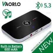 Upgrade B6 2 in 1 Bluetooth 5.3 Audio Receiver Transmitter 3.5mm AUX+RCA 600mAh
