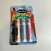 CHAPSTICK YOU'RE MY HERO Lip Balm Gift Pack of 3 Peach, Mint, Watermelon ~