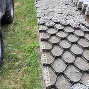 Gravel Grid Heavy Duty 2" Driveway Grid Pavers, Reusable Ground Grid, For Outdoor Parking Lot or Garden Walkways, Permeable Honeycomb Mesh, With Rain Water Sprayer, 300cm x 300cm