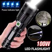 Super Bright LED Torch Flashlight LED Work Light Hunting Torch USB Rechargeable