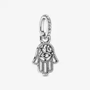 New Genuine Authentic Pandora Silver Protective Hamsa Hand Dangle Charm 799144C0